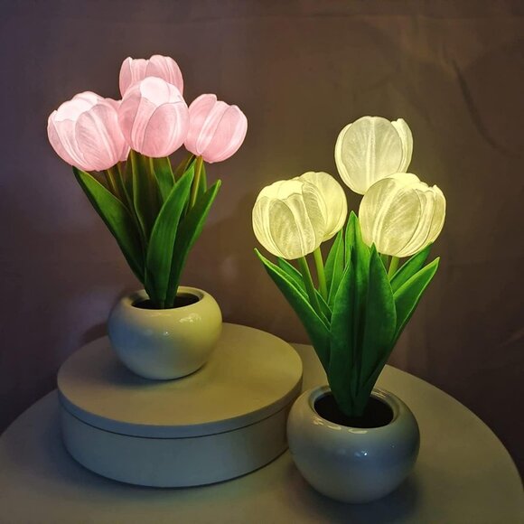 Flower Table Lamp Tulip Desk LED Night Light for Home Living Room Decor Artifici - Picture 9 of 9